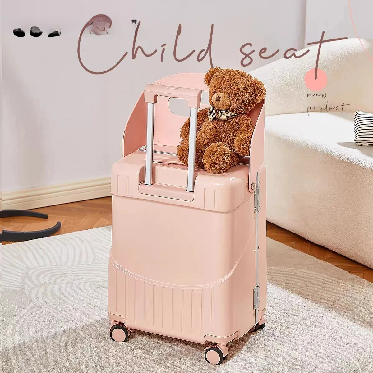 COLENARA ABS + PC Suitcase Multifunctional High-capacity Children Boarding Box 20 Inches Trolley Case Can Be Mounted Luggage