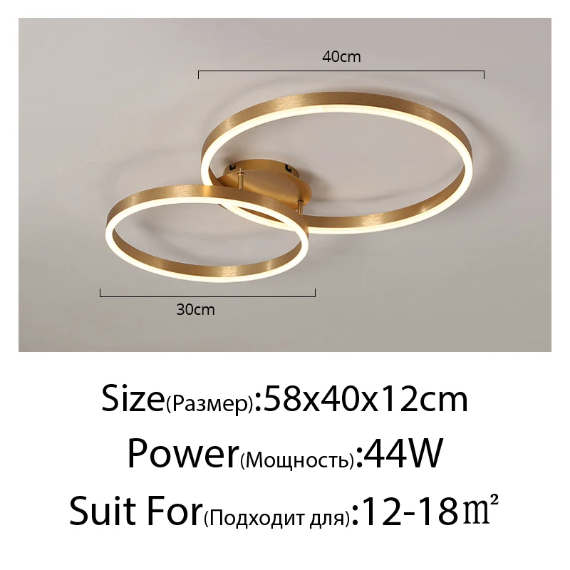 Nordic Creatieve Led Cirkel Kroonluchters Slaapkamer Woonkamer Eetkamer Verlichting Kroonluchter Goudbruin Glanzende Lamp Huis Binnenlampen
