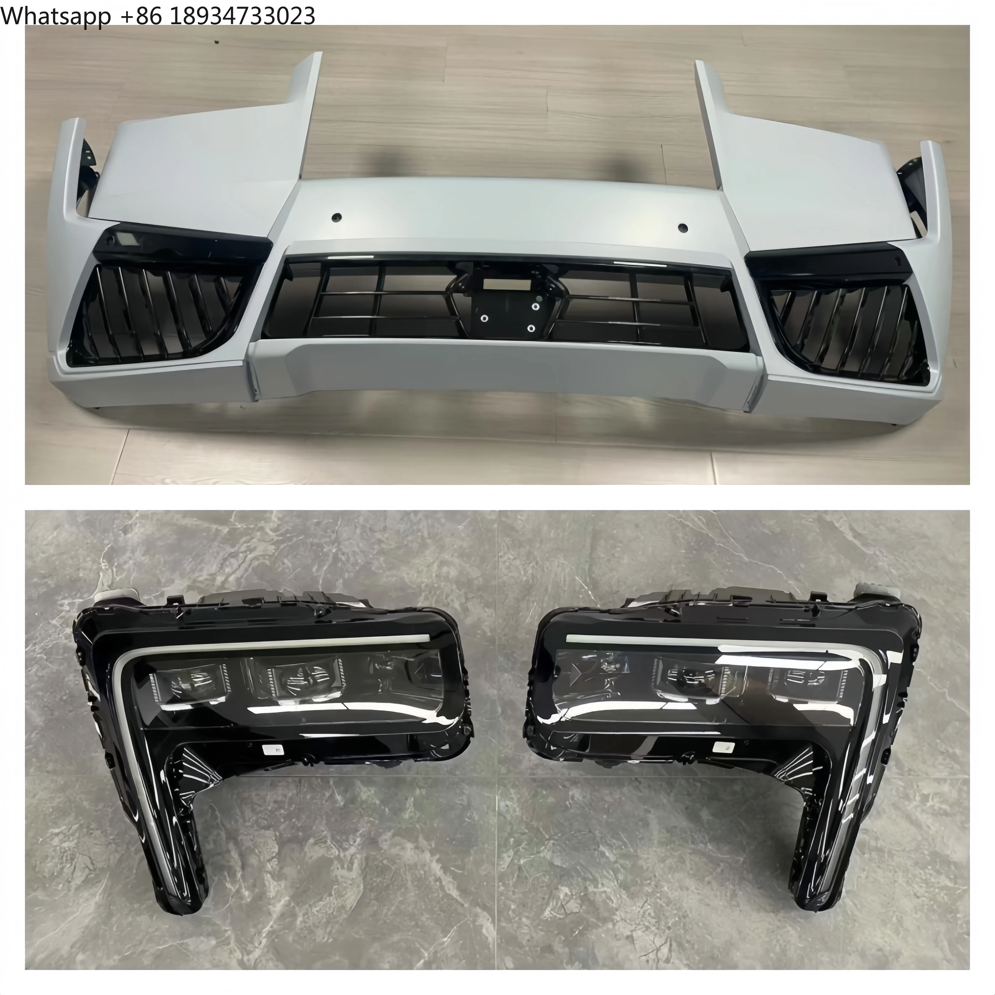 ل رولز رويس كولينان طقم الجسم 2019 ترقية 2025 النسخة القديمة إلى النسخة الجديدة مجموعة مصد التوصيل والتشغيل LED المصابيح الأمامية مصبغة #4