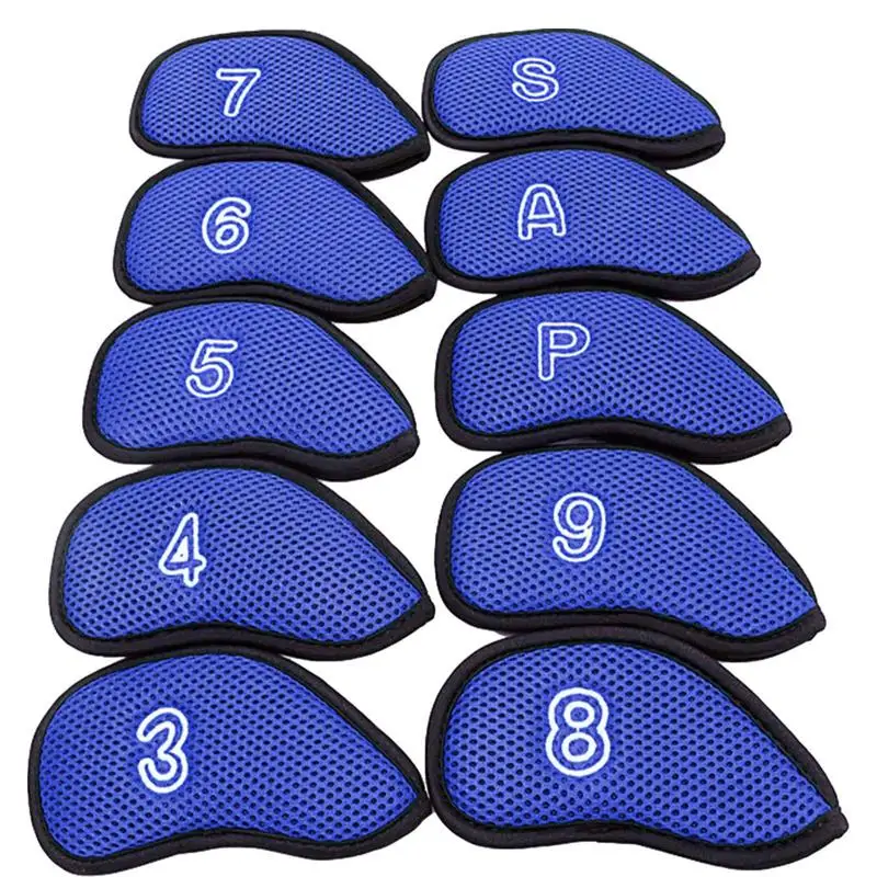 Golf Iron Covers 10pcs Golf Club Head Covers Nylon Mesh Golf Iron Headcovers With Number Fit Most Brands