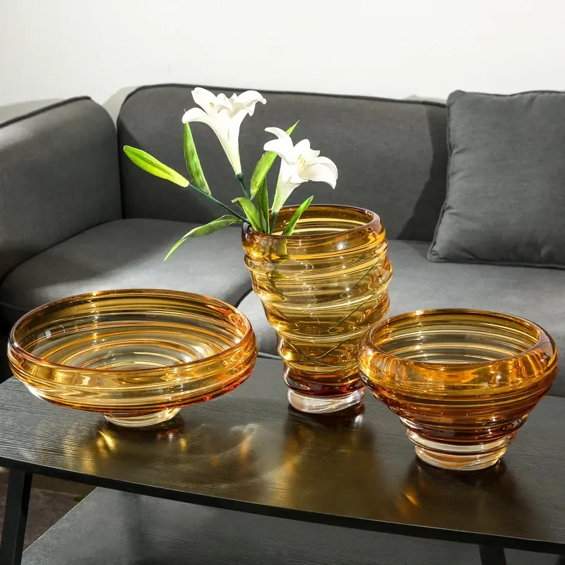 Nordic Style Glass Fruit Plate Modern Minimalist Desktop Decor Elegant Home Living Room Centerpiece Bowl for Kitchen Dining