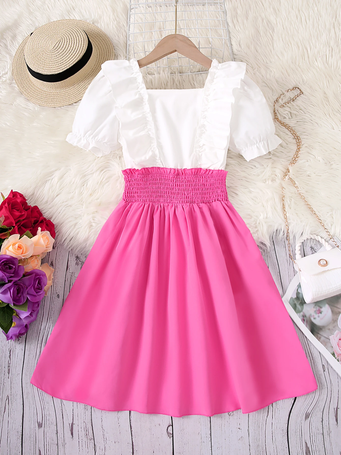 

Летнее милое женское платье-трапеция с французской талией, модное платье для девочек на день рождения