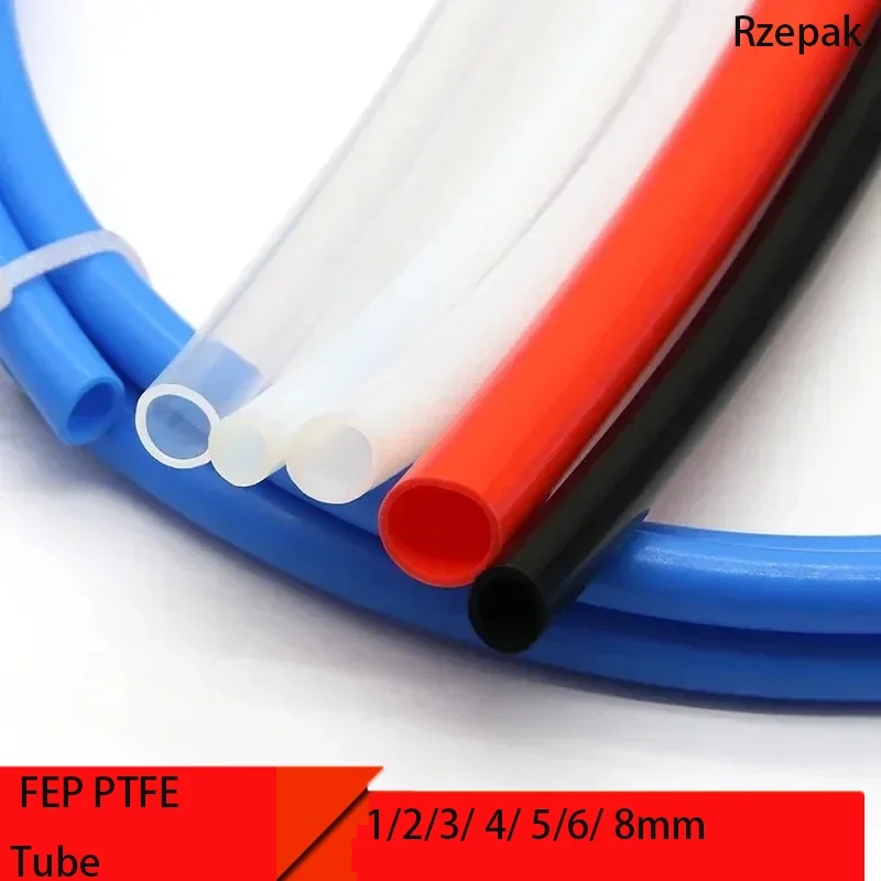 1/5m  FEP PTFE Tube 1mm 2mm 3mm 4mm 5mm 6mm 8mm For 3D Printer Accessories Parts Pipe Bowden J-head