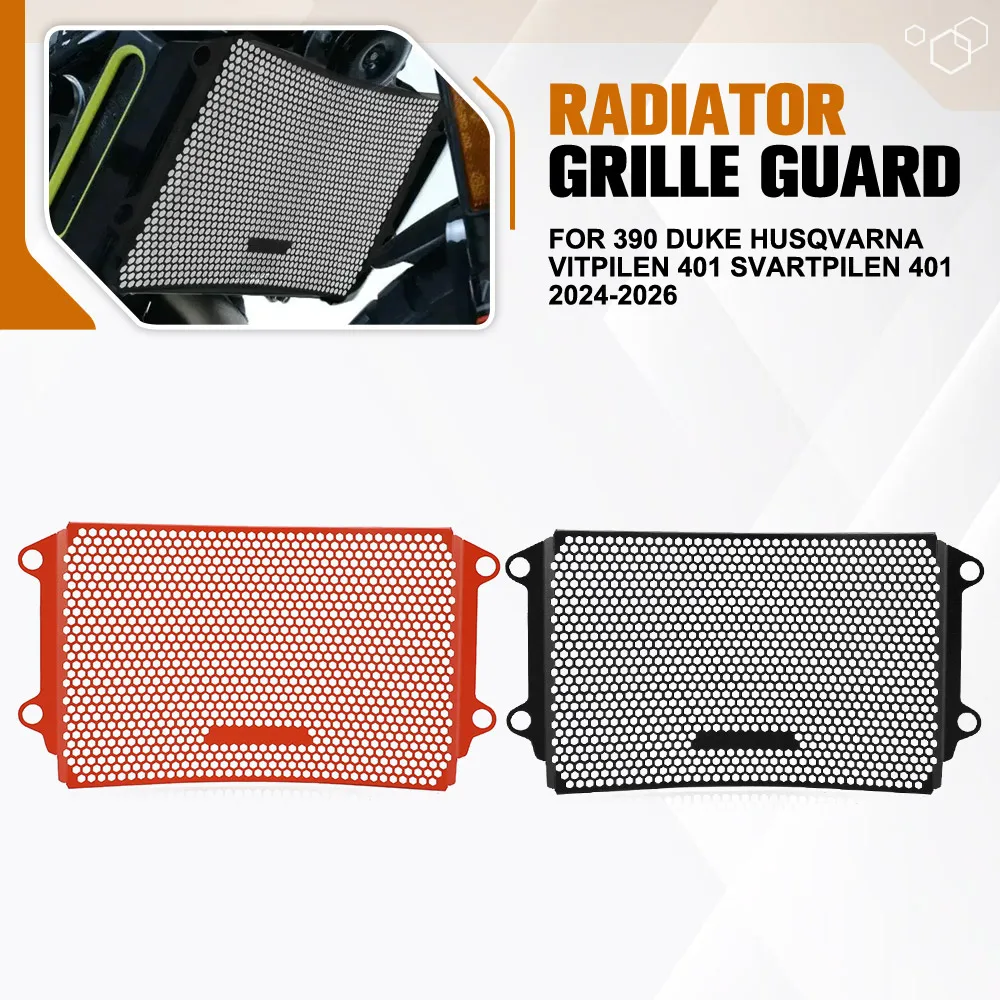

For 390 Duke Husqvarna Vitpilen 401 Svartpilen 401 2024-2026 Motorcycle Radiator Guard Protector Grille Water Tank Cool Cover