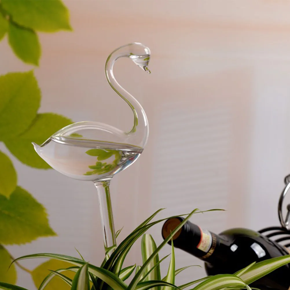 

Swan Shape Glass Watering Globes Automatic Dripper for Indoor Outdoor Plants Slow Release Moisturizer Lazy Drip