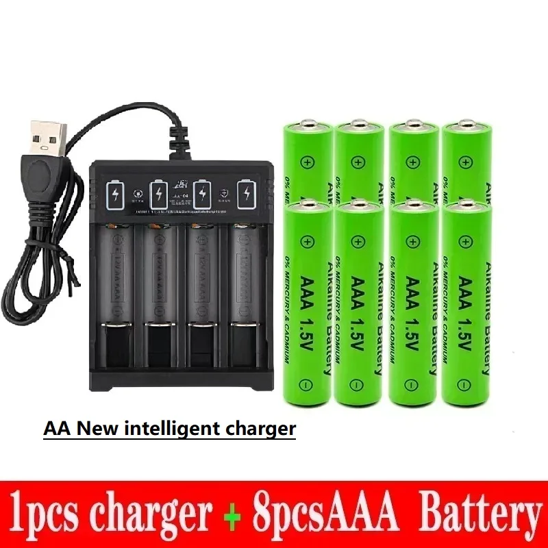 100% New AAA Battery 3000 MAh Rechargeable Battery AAA 1.5 V 3000 MAh Rechargeable New Alcalinas Drummey + Intelligence Charger