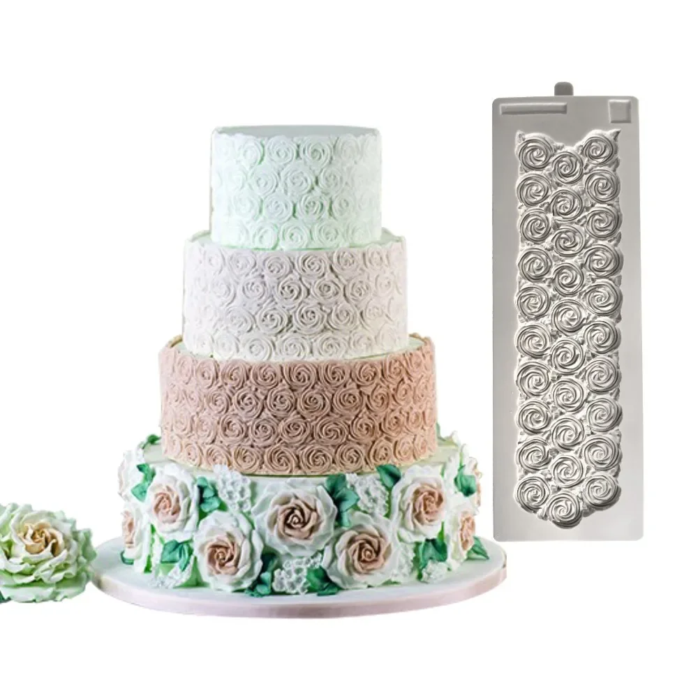 The new rose fondant cake  silicon gel peripheral decoration chocolate  DIY baking mold