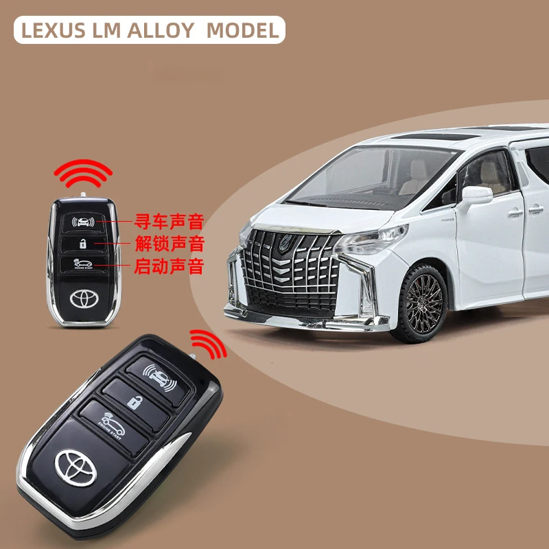 1:24 Toyota Alphard Key Control Alloy Car Model Sound and Light Pull Back Children\'s Toy Collectibles Birthday gift