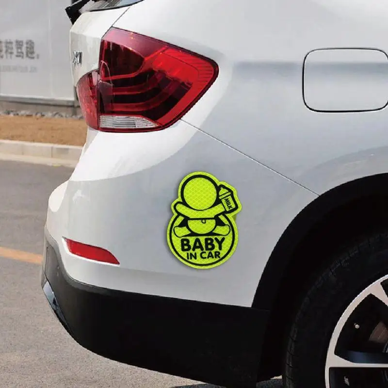 Baby In Car Sticker Reflective Safety Warning Decals Personalized Creative Car Body Window Stickers Auto Styling Accessories
