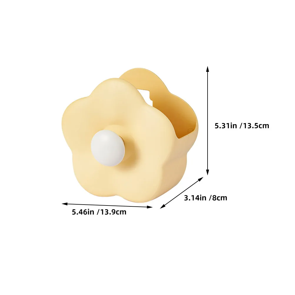 3Pcs Decorative Flower Pen Holder Wall Mounted Desktop Storage Organizer Multi-Functional Stationery Box for Office School Home
