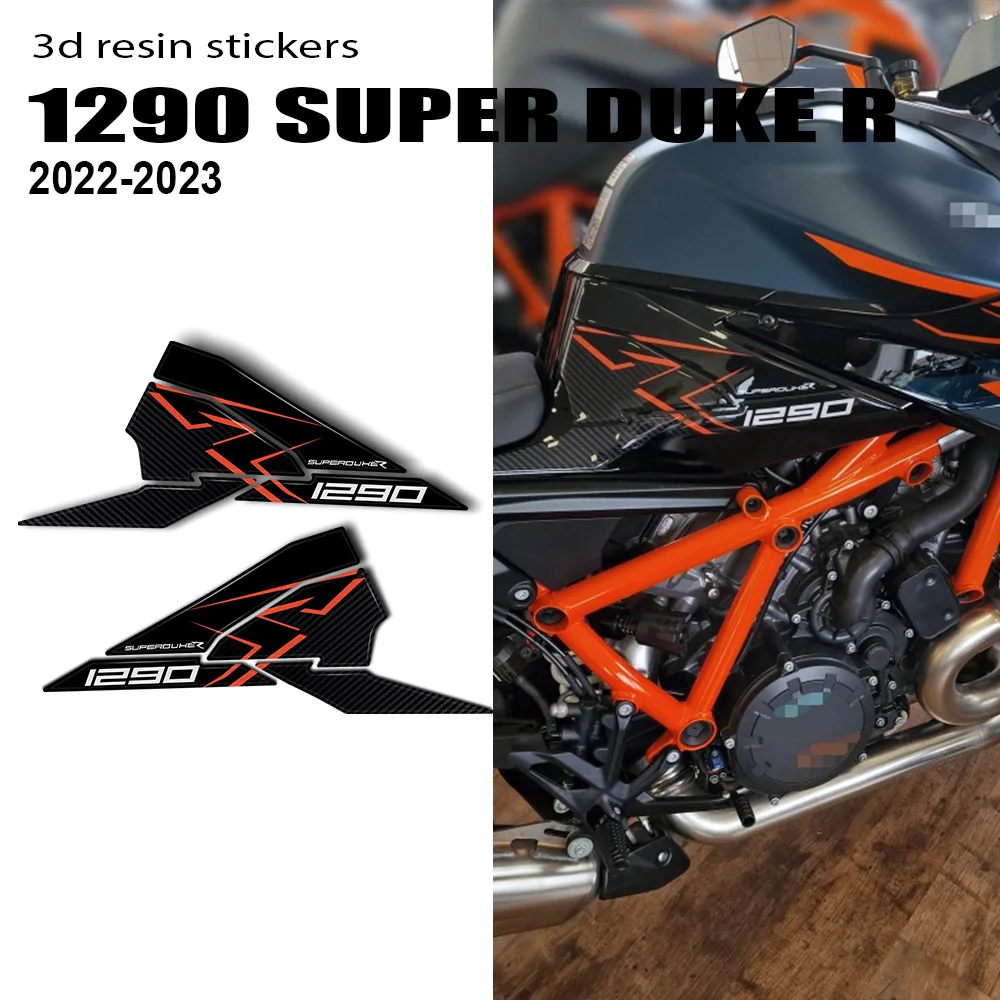 For KTM 1290 R Super Duke 1290 Super Duke R Accessories 2022-2023 3D Epoxy Resin Sticker Fuel Tank Side Protection Kit