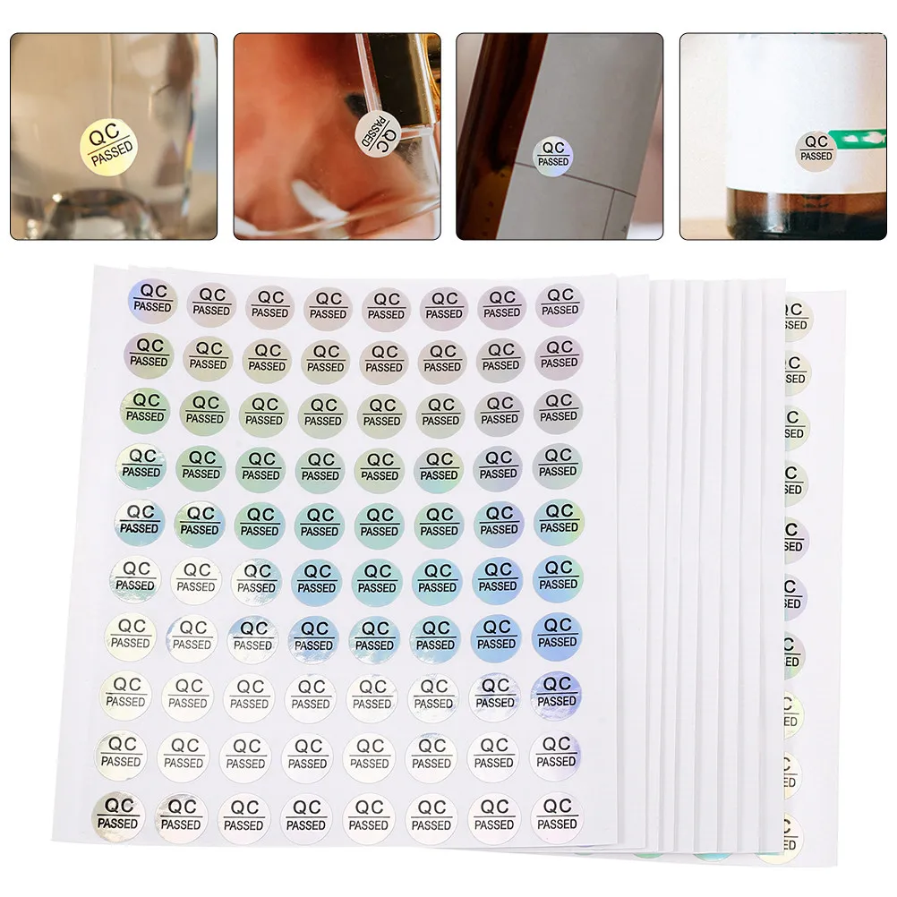 

2400Pcs Qc Passed Labels PVC Adhesive Waterproof Warehouse Quality Test Stickers Clear Printed Inspection Tags
