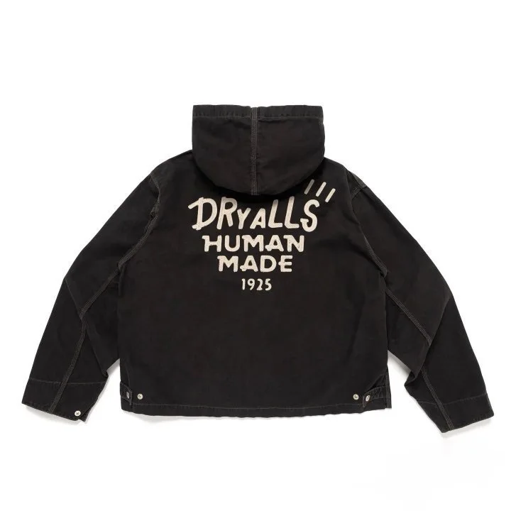HUMAN MADE Unisex Heart Letter Embroidery Loose Hooded Jacket Fashion Hooded Sweatshirt Outerwear