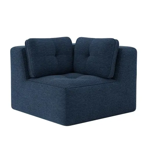 Blue Corner Sofa Module, Modular Sectional Couch Component, Living Room Furniture, Customized