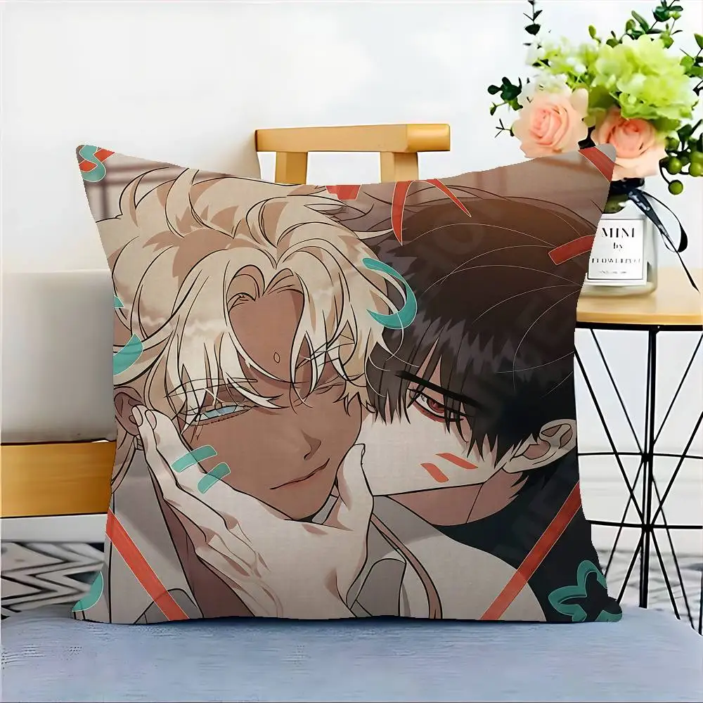 Korean Manhwa BL Anime Pillow Gift Home Office Decoration Bedroom Sofa Car Cushion Cover Case 45x45