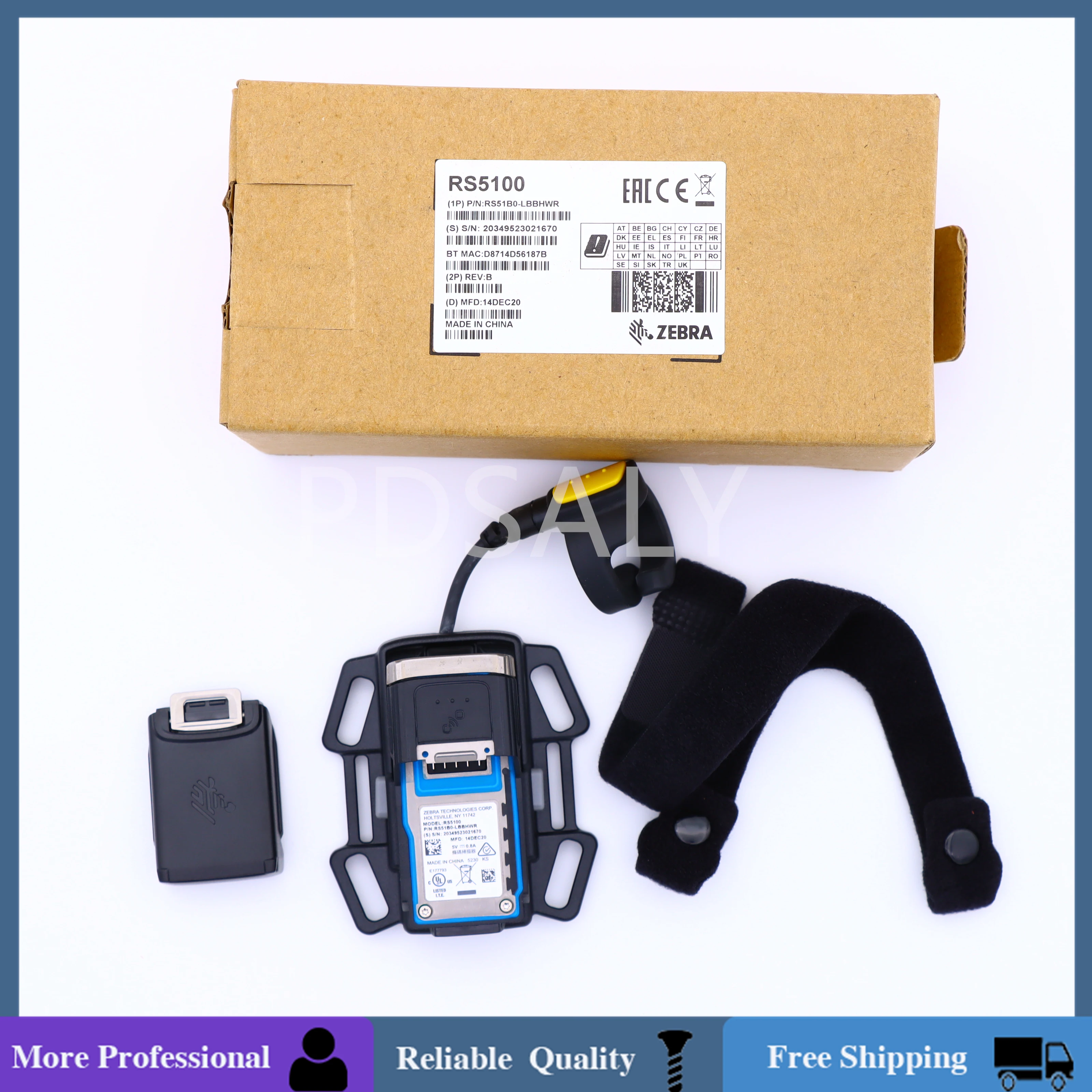 Zebra RS5100 Wearable Ring Barcode Scanner RS51B0-LBBHWR SE4710 Scan Engine With Battery