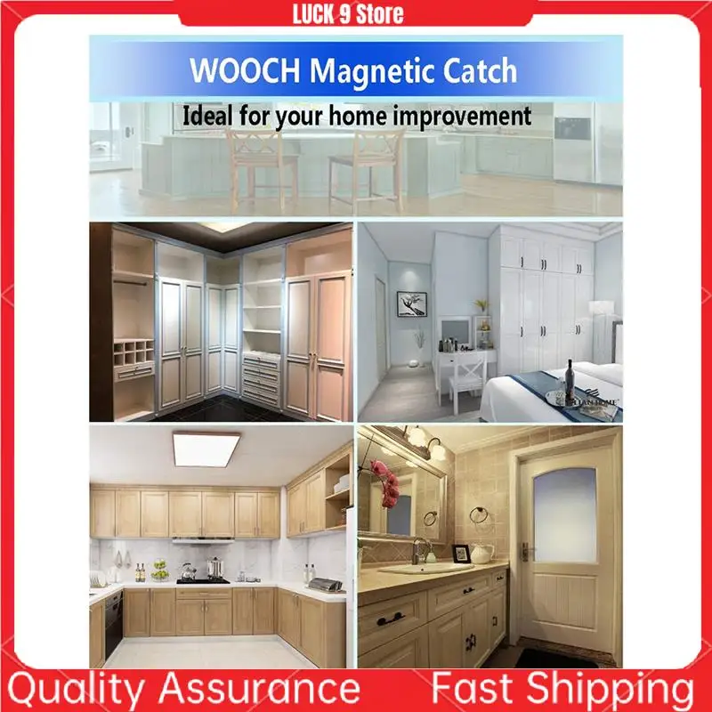 4-Pack Magnetic Door Catch High Magnetic Door Catch Stainless Steel Heavy Duty Catch For Kitchen Door Drawer Latch Black