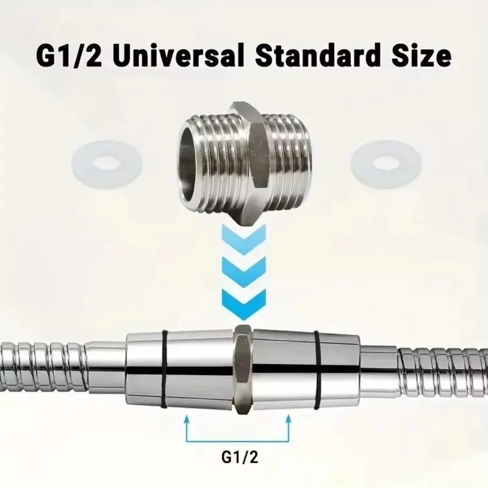 Stainless Steel Shower Hose Extension 1/2