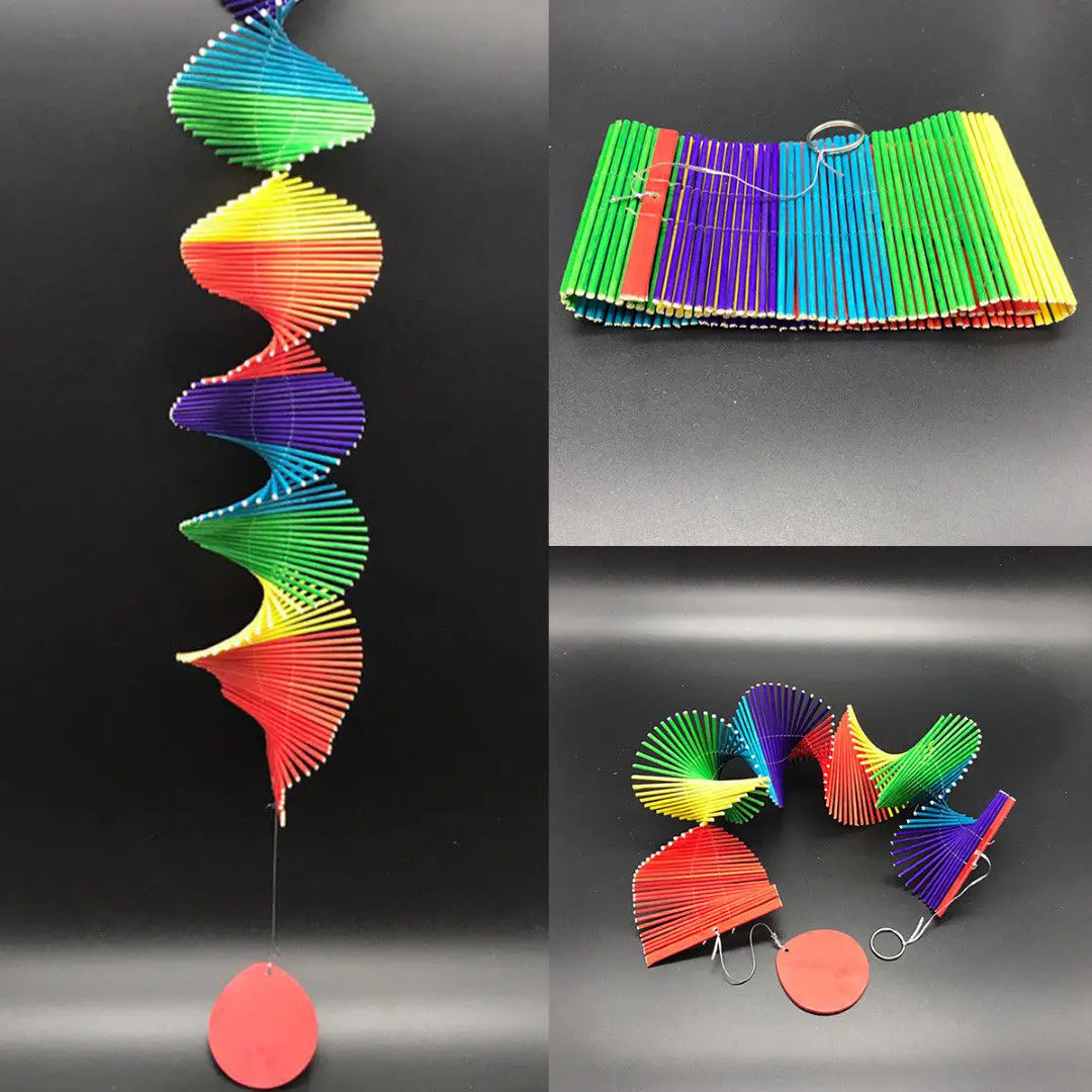 Spinner de viento de arcoíris, carillón móvil para césped, viento en espiral, decoración del hogar para fiesta, adorno de jardín al aire libre DIY de arcoíris colorido, gran oferta