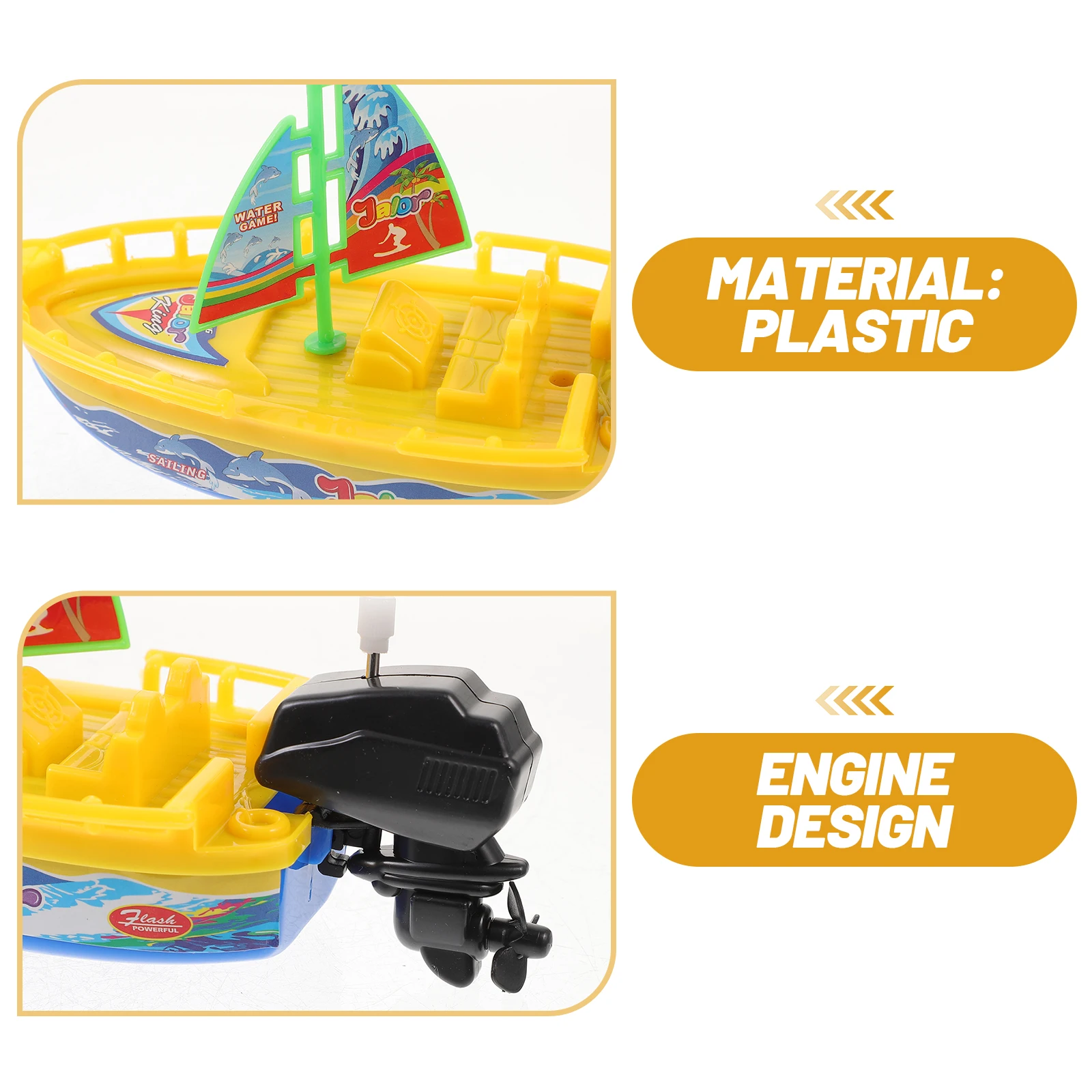 3pcs Sailing ของเล่นสุ่มสีลอย WIND UP Bath ว่ายน้ํา Speedboat อ่างอาบน้ําเด็กสระว่ายน้ําของเล่น