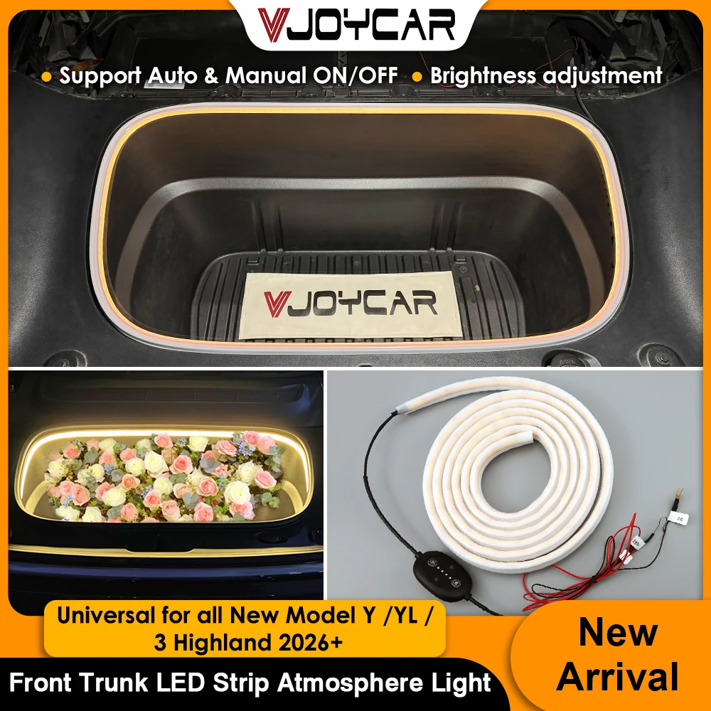 Image of Vjoycar LED Frunk Automatische Lichtleiste für Tesla Model YL Model Y 3 Highland 2026+ Wasserdichte Magnetische Auto-Dekorations-DIY-Lampe