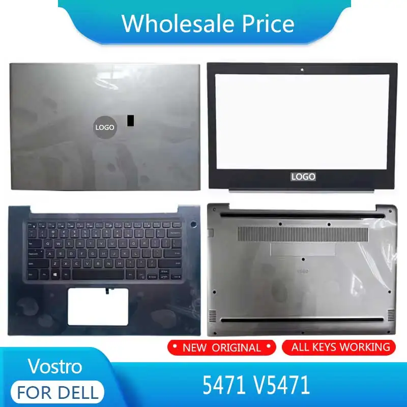 

New For Dell Vostro 5471 V5471 Laptop LCD Back Cover Front Bezel Upper Palmrest Bottom Base Case Keyboard Hinges