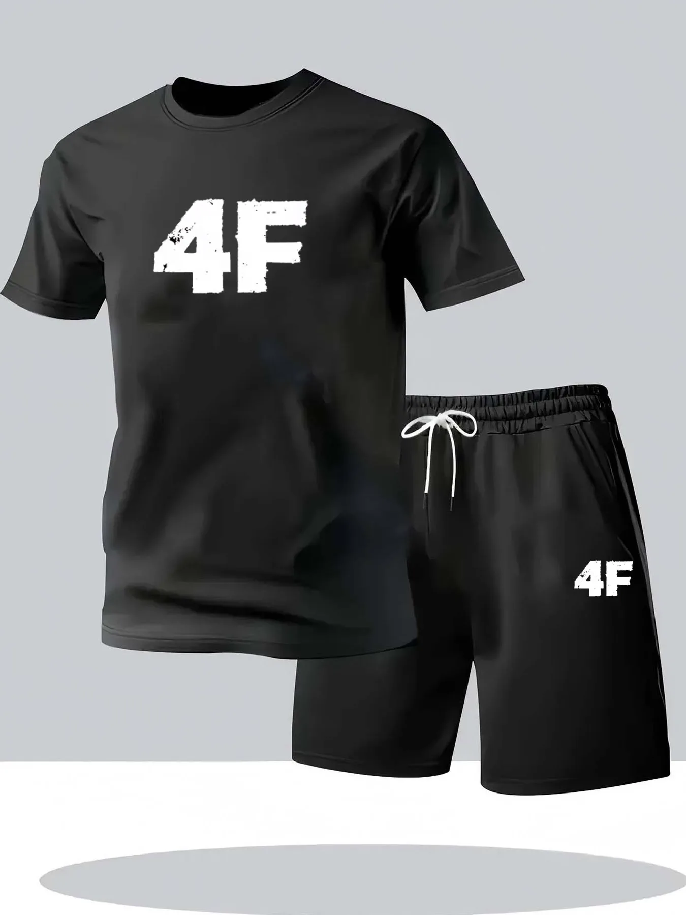 

Tracksuits Sets Men Breathable Clothes Workout Sportswear Quick Drying Fashion Two Piece Sets T-shirt Shorts Sets Men's Clothing