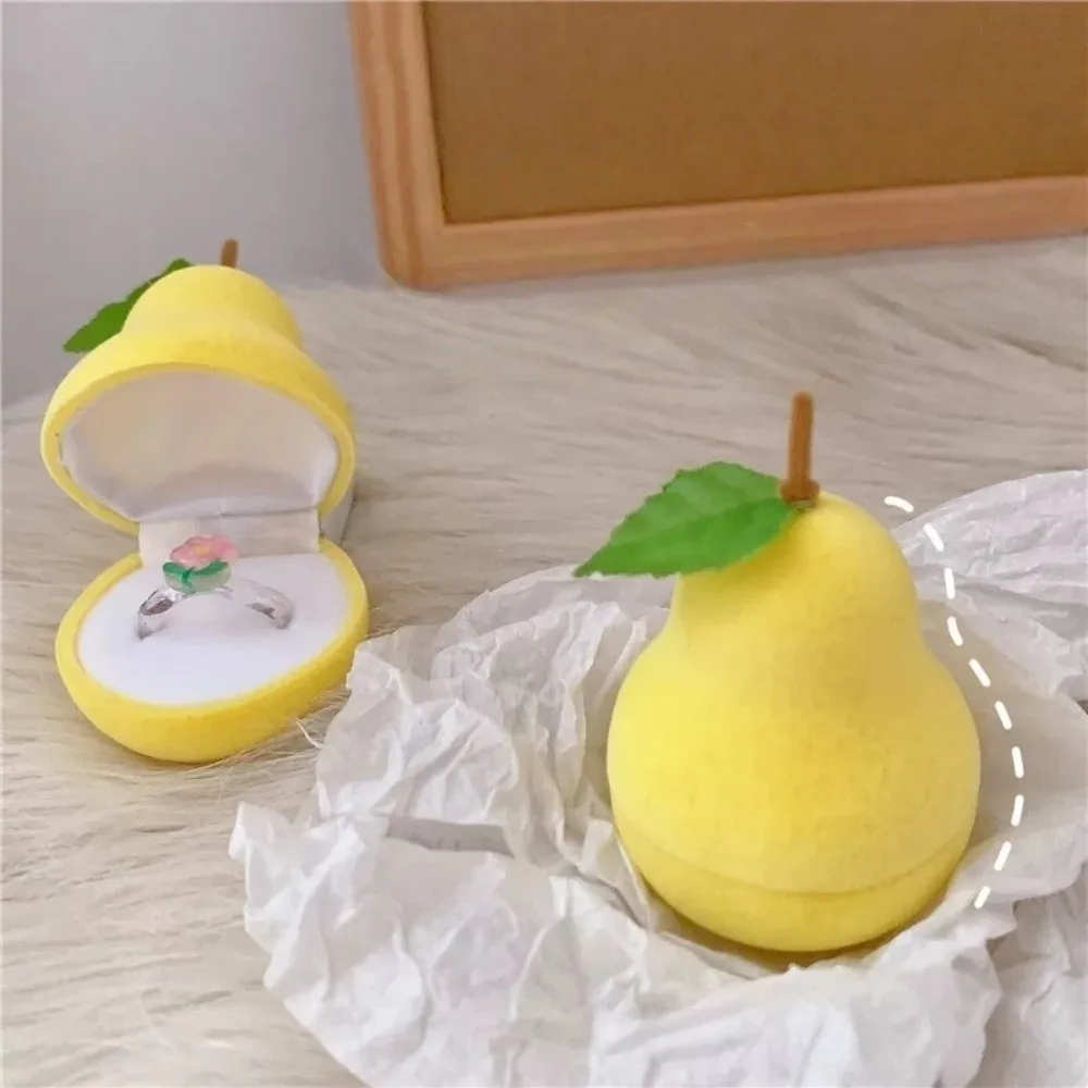 Storage Anti-collision Cherry Necklace Organizer Grape Pineapple Fruit Ring Box Peach Orange Flocked Jewelry Box Gifts