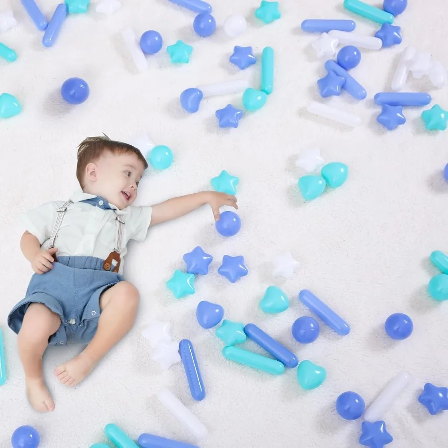 幼児用ボールピットボール - マカロン200個入りボールピットボール、破損防止プラスチック製おもちゃボール、幼児用ボールピット、ボールピットプレイテン