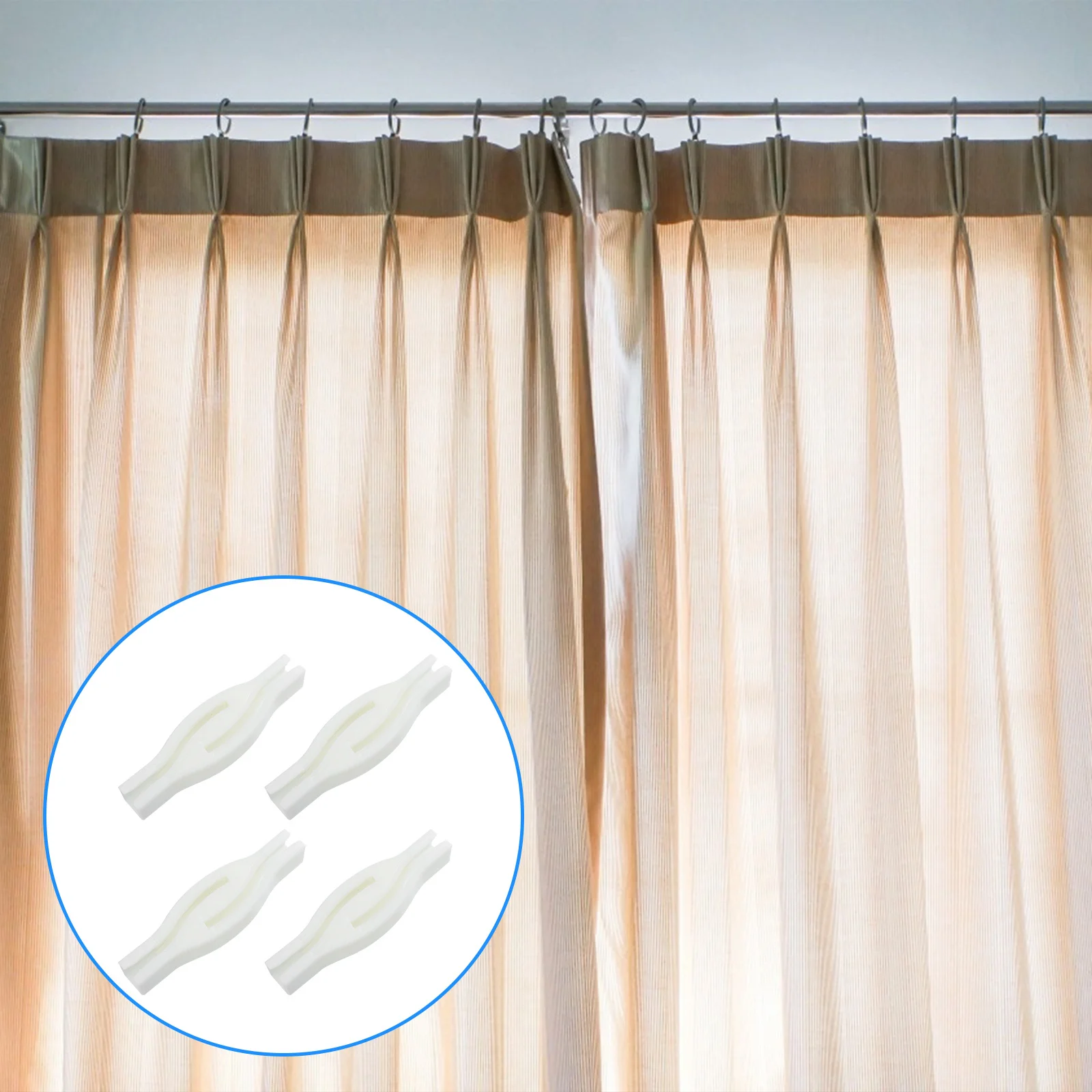 

4Pcs Window Curtain Track Connector Plastic Ceiling Rail Joint Extension Connector for Electric Curtain Rail System