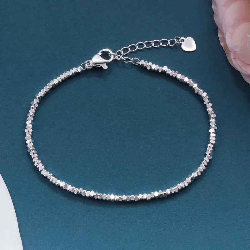 925 Sterling Silver Irregular Chain Ball Hand Bracelets For Women Elegant Vintage Party Jewelry Party Jewellery Argent 925