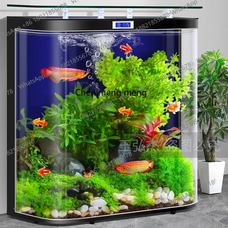 E153 Fish tank living room large back filter free care ecological aquarium ornamental fish special glass tank