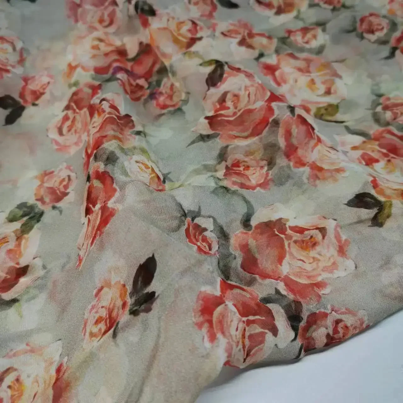 Silk Chiffon Pure Silk Rose Fabric 2 meters