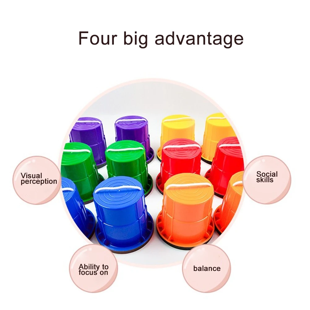 Children Bucket Stilt Toys Walking Cups Toy Stilts Outdoor Games Trainers Toys Sensory Training Stilts Equipment