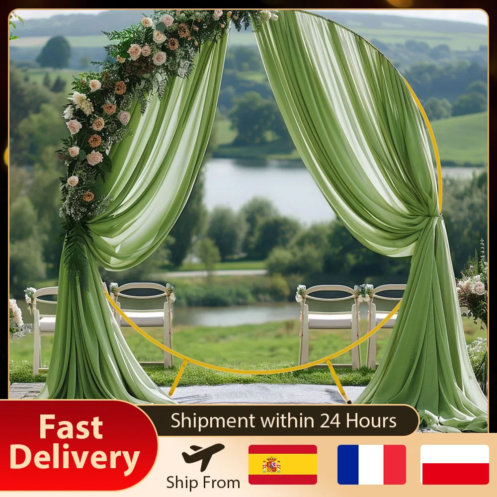 Ronde boog achtergrondstandaard set grote gouden DIY metalen cirkel ballonboog frame met voet voor bruiloft verjaardag feestdecoratie