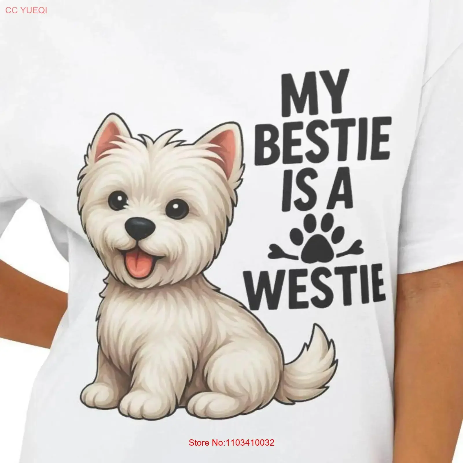 Футболка My Bestie is a Westie с милой собакой и мамой для женщин Who Love Their Fluffy Best Friend, подарок на день матери, идеяmaak