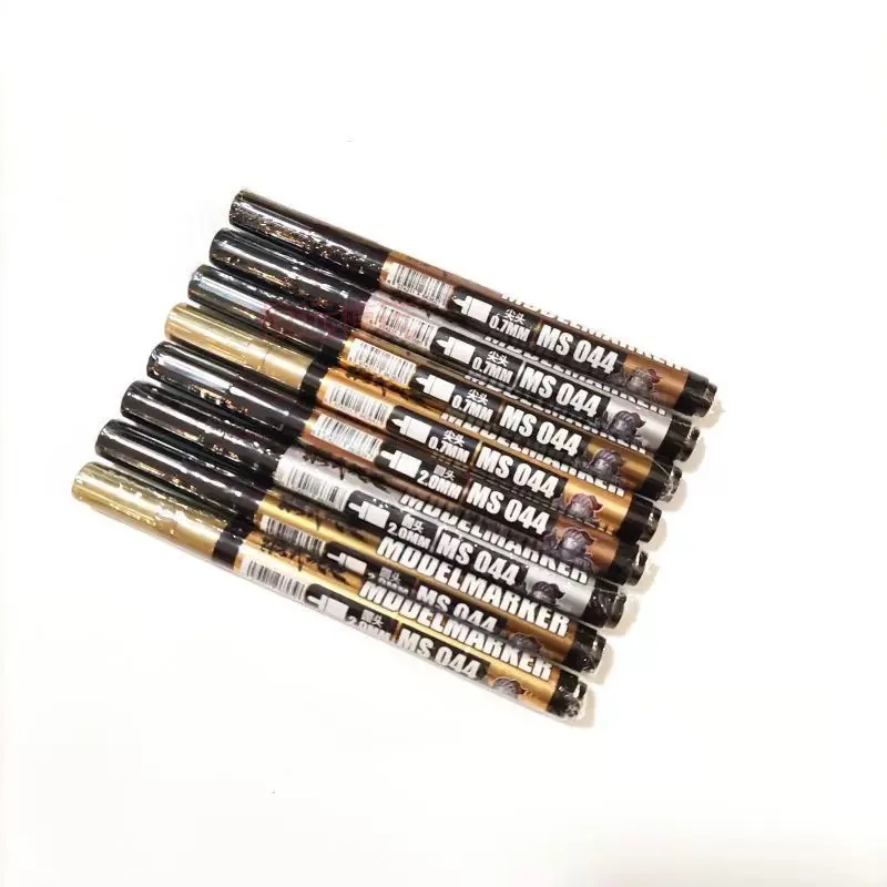 Electroplated Color MarkerMS044 Gold and Silver Water Based Markers for Gundam GK Model Coloring Tool Nylon Paint Coloring Pens