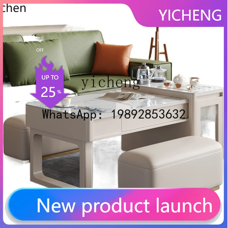 

A2-26 Stone Plate Retractable Kung Fu Tea Table Small Apartment Living Room Tea Table One Body Small Tea Table