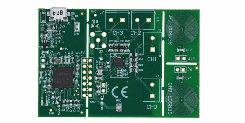 LDC1614EVM LDC1614 evaluation module induction measurement conductive PCB sensor coil MSP430