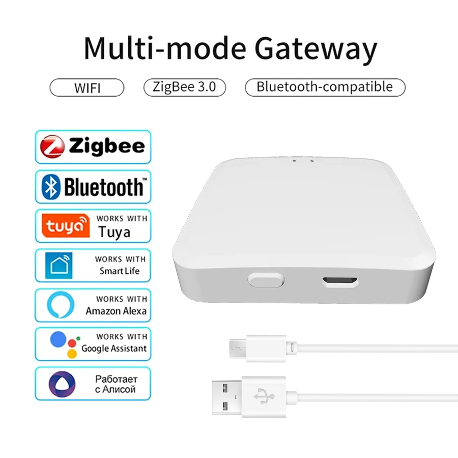 Tuya ZigBee Multi-mode Gateway Hub Smart Home WiFi Bridge Bluetooth Mesh Smart Life Afstandsbediening met Alexa Google Home Alice