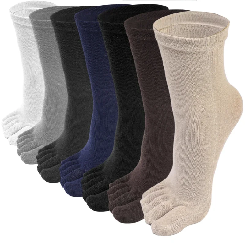 1/3Pairs Five Fingers Toe Socks Breathable Cotton Socks Unisex Sports Running Sweat Absorbent Antibacterial Ankle Crew Socking