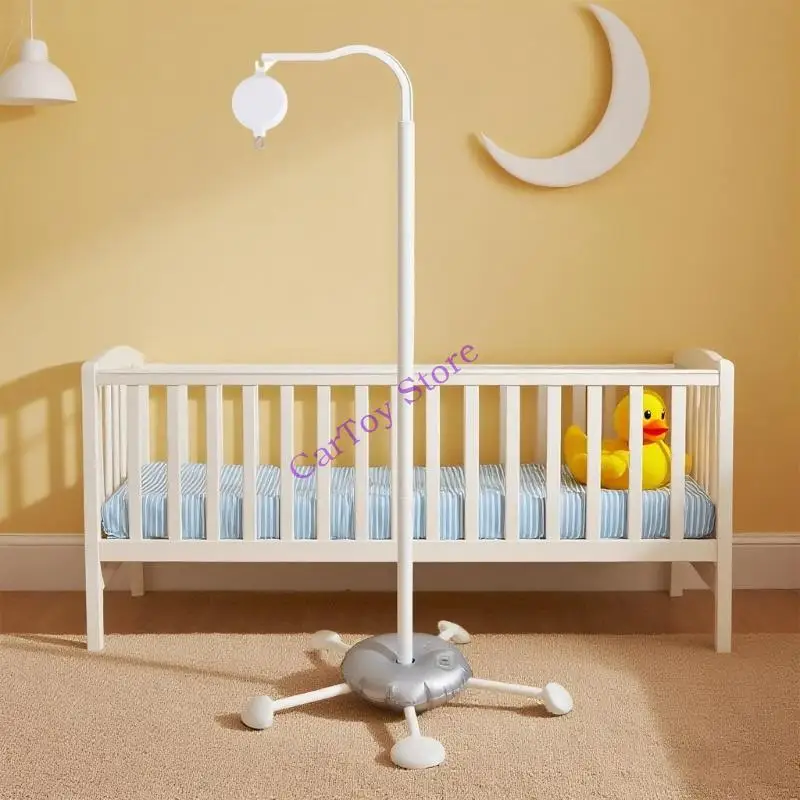 حامل أرضية متنقل لسرير الأطفال، قاعدة مضادة للطرف، 3 ارتفاعات قابلة للتعديل، تركيب سريع، حامل جرس سرير الرضع لغرفة الحضانة #6