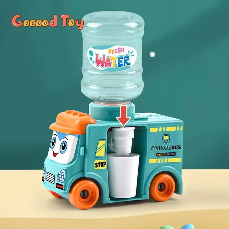 2IN1 Push Slide Car Water Dispenser Toys Simulation Mini Water Cooler House Play Baby Toys Simulated Output Drinker Kids Gifts