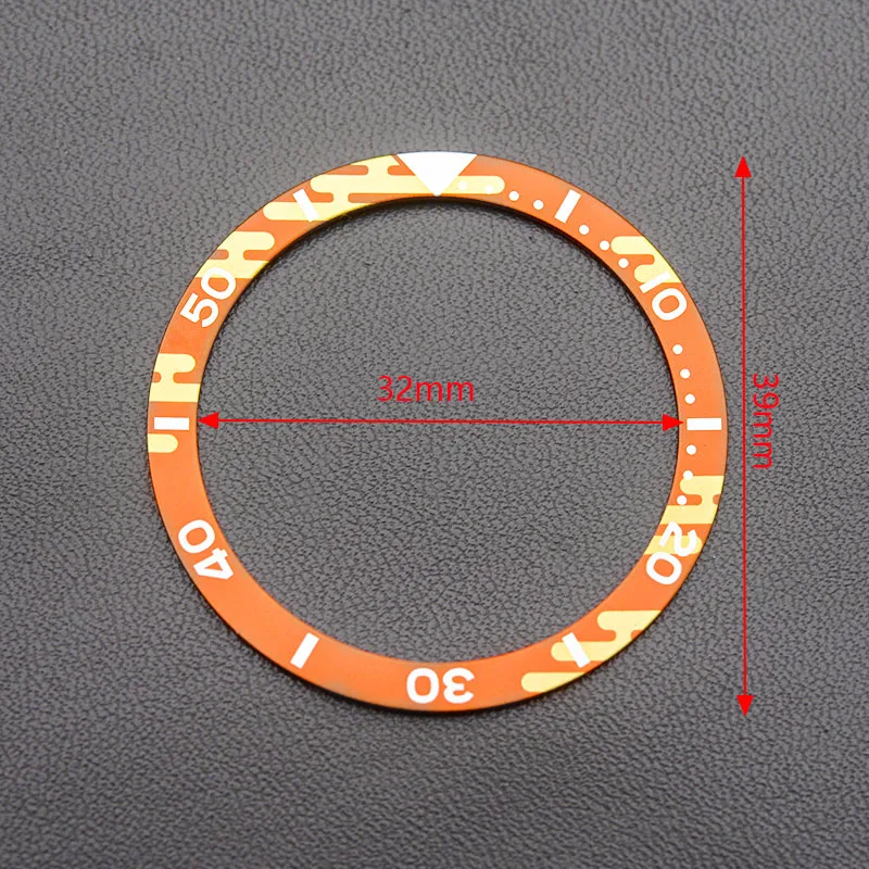 39mm Aluminum Watch Bezel Insert Ring For Seiko Mod SKX6105 SKX6139 Watch Case Bezel Dial Men Face Watch Replacement Parts