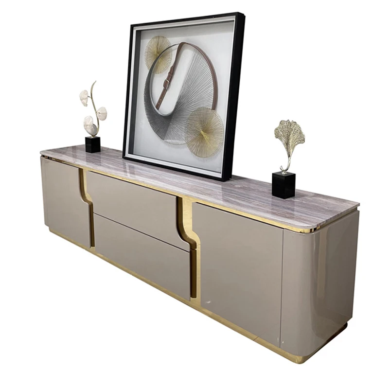 

Light luxury simple modern household background wall video cabinet high-end TV cabinet