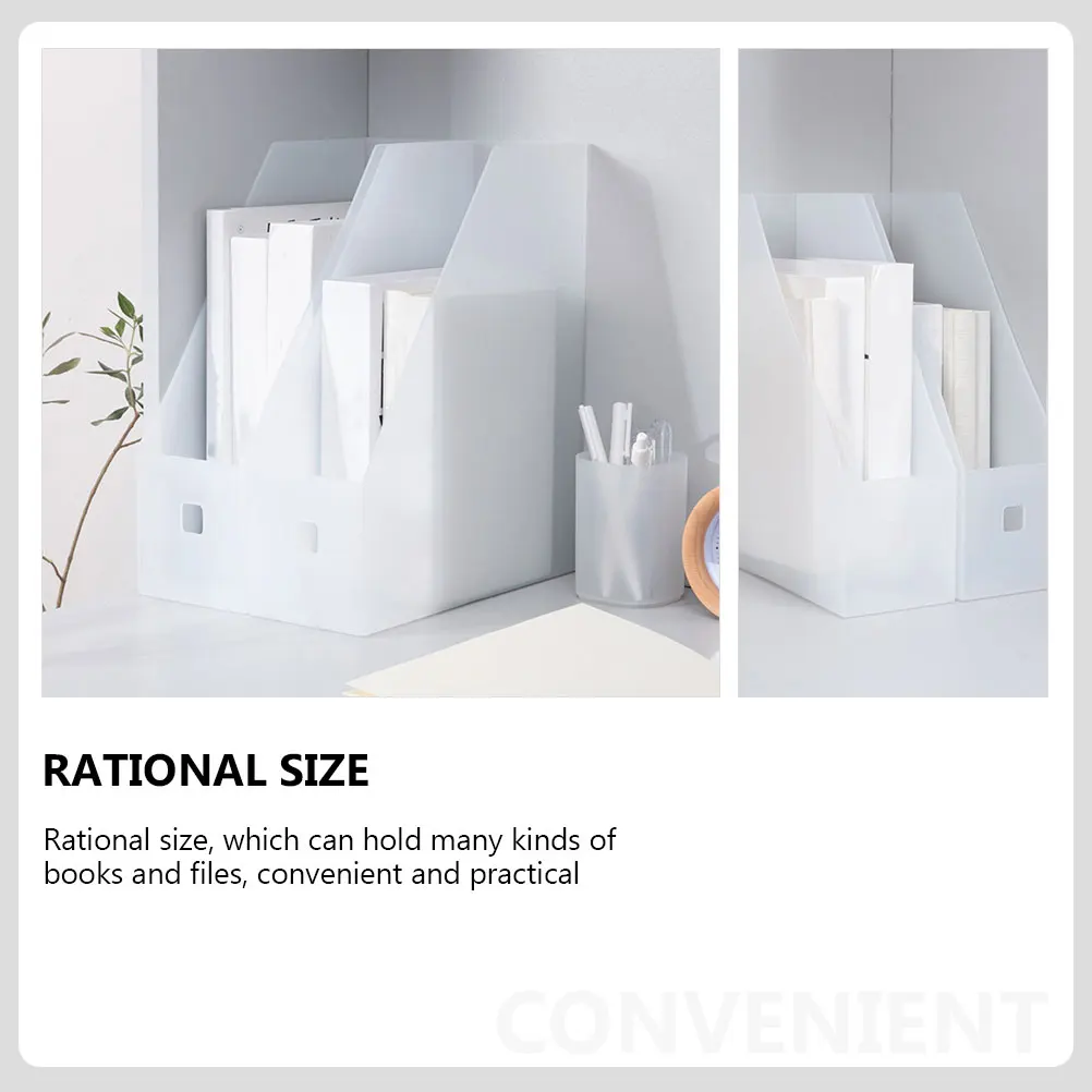 

2pcs File Document ganizer Desktop Holder 9x24x27cm White Thickened Strong File Holder Storage Folder Box
