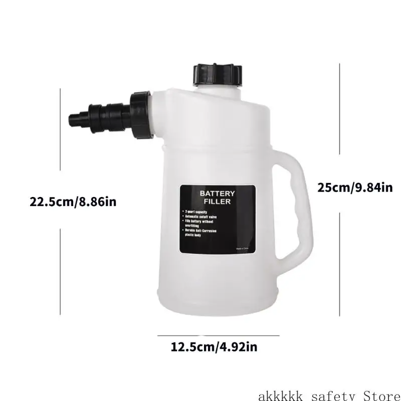 XXFF Professional Battery Maintenance Jugs 2L Capacity Automotive Fluid Dispenser with Comfortable Side Handles for Vehicles