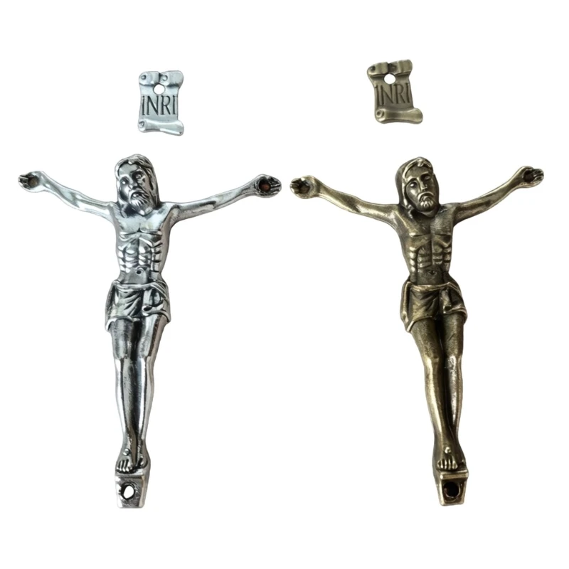 E74E Catholic Crucifix Wall Crosses Jesuses Sculpture Religious Devout Gift Unisex