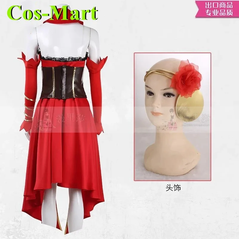 كوس مارت تاكت أب. مصير القدر تأثيري حلي حلوة أنيقة فستان أحمر موحد أنثى ذكر نشاط حفلة لعب الأدوار الملابس