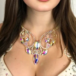 Stonefans Drop Necklace Statement Large Crystal for Women Free Shipping 2024 Accessories Belly Dance Necklace Wedding Jewelry